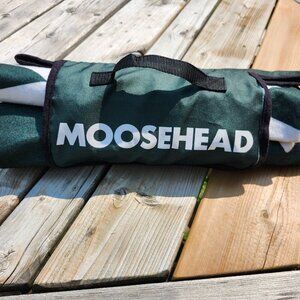 MOOSEHEAD LAGER PICNIC BLANKET ROLLUP Fold AWAY Outdoor Blanket Moosehead Beer